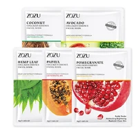 100pcslot zozu facial sheet mask natural organic fruit extract face mask whitening hydrating moisturizing skin care wholesale
