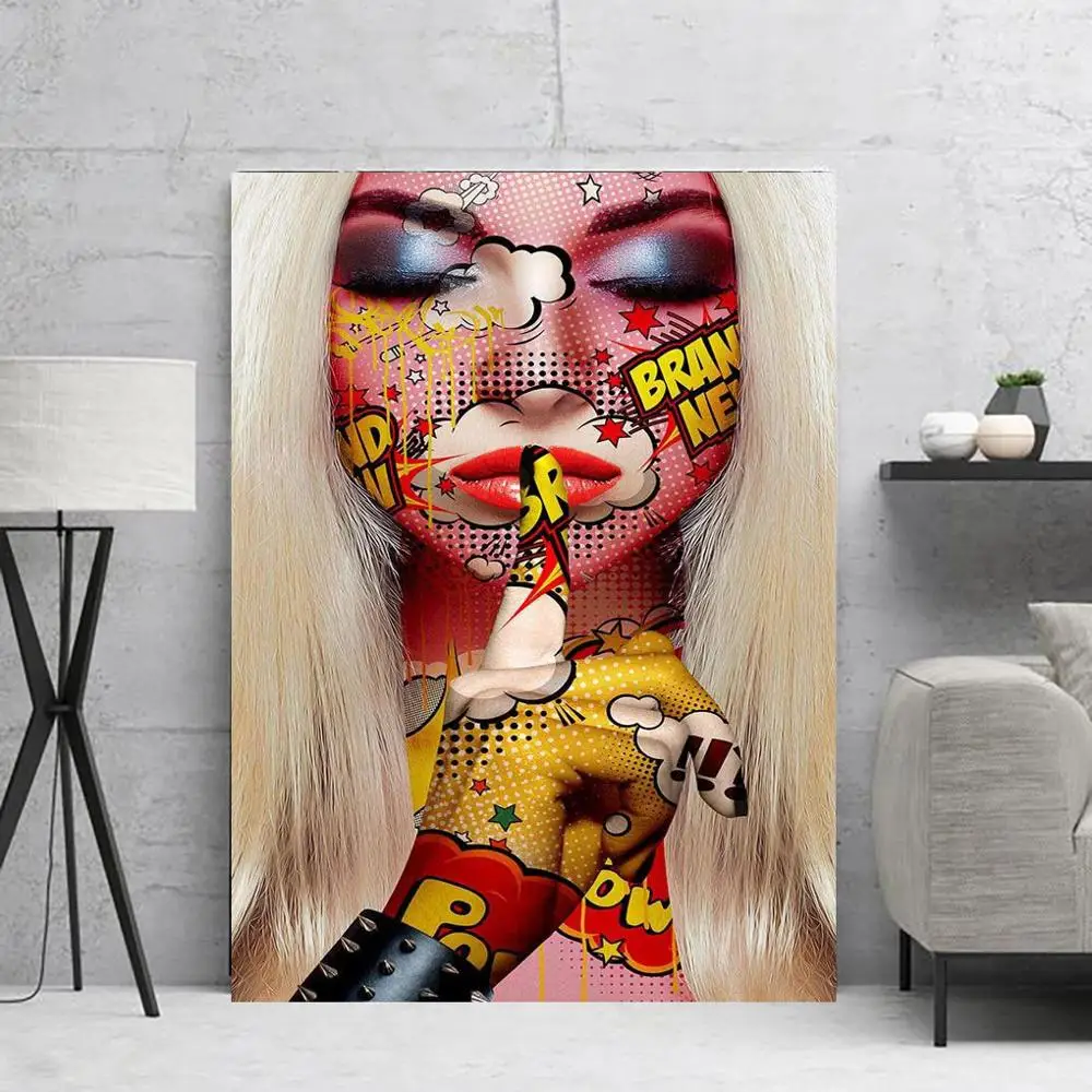 

Wall Art Painted Woman Posters And Prints Tableau Mural Home Decor Decoracion Hogar Nordico Waterproof Ink Obraz Drop Shipping