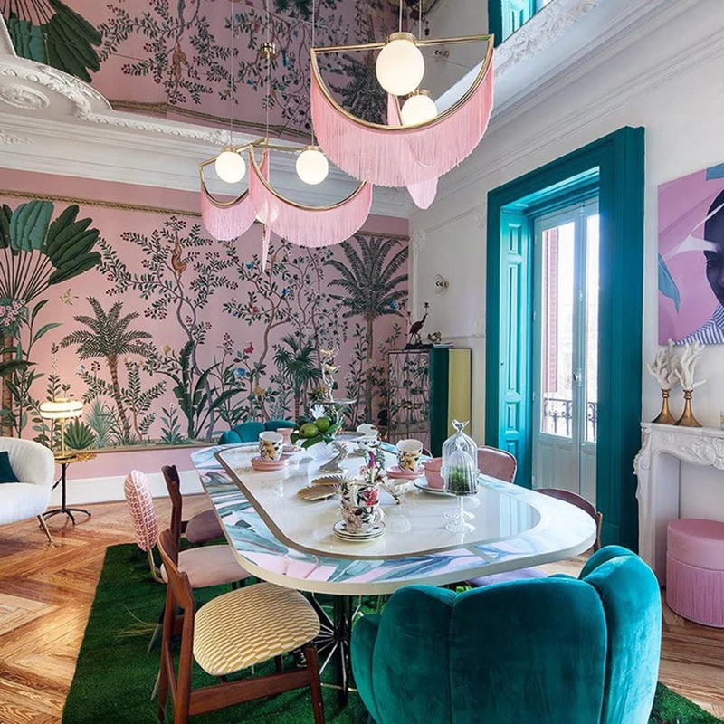 

Nordic Post-modern Creative Tassel Living Room Bedroom Dining Bar Sofa Pendant Ins Style Art Bedside Bar Restaurant Lighting