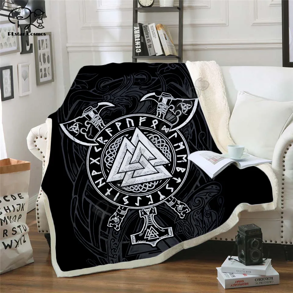 Viking tattoo Fleece Blanket 3D full printed Wearable Adults/kids drop shippng style -2 | Дом и сад