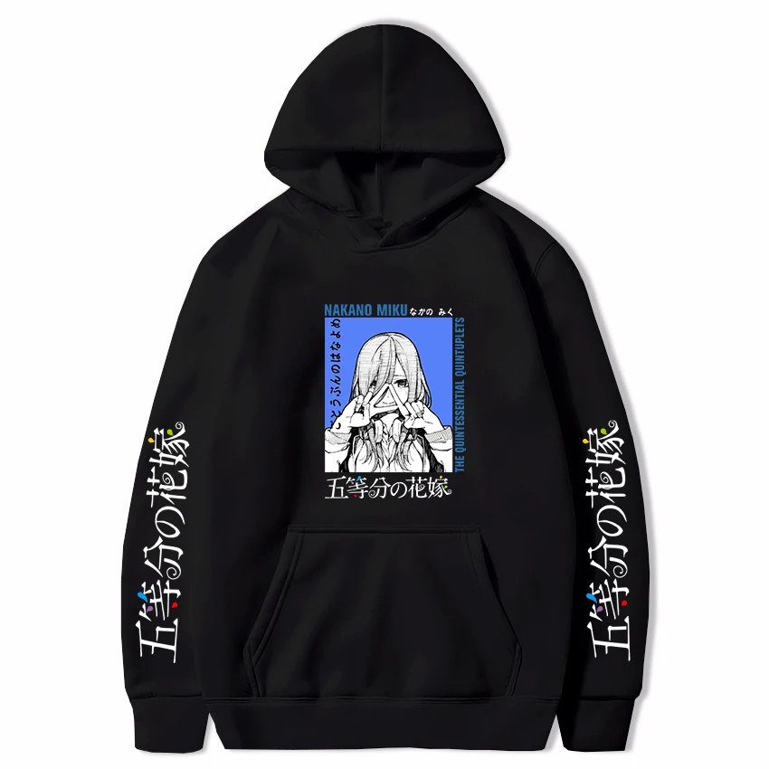 

The Quintessential Quintuplet Hoodie Men Anime Tops Comic Nakano Miku Print 2021 Streetwear Pullover Oversized Sweatshirt Unisex