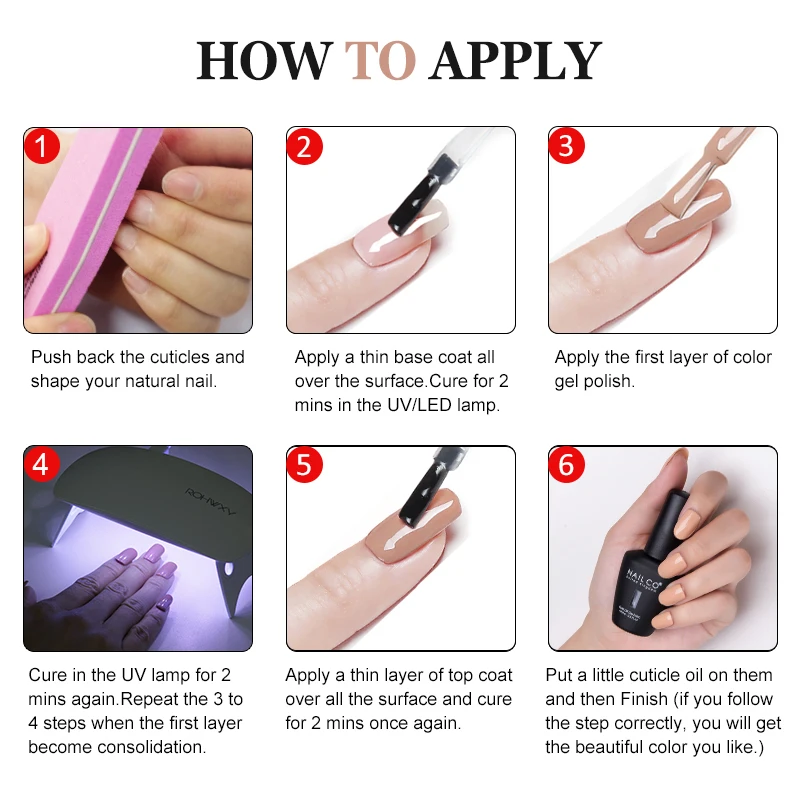 

NAILCO Gel polish Semipermanent Varishes hybrid gel nail art nails Manicure Gel for extension Gel varnish Base coat and top coat