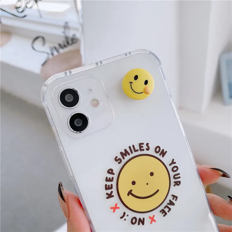 Милый чехол для сотового телефона с улыбкой IPhone 11 12 Pro Max Mini X XS XR XSMAX 8 7 Plus 2020 SE
