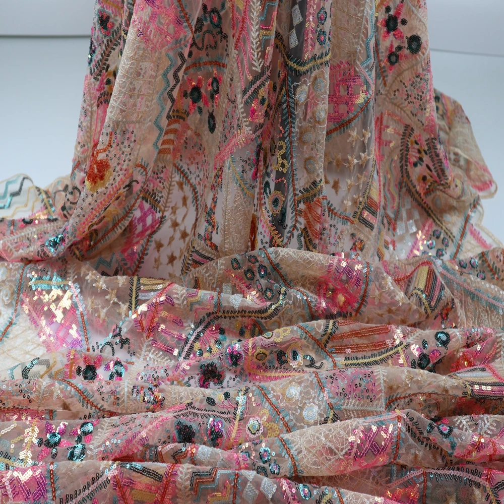 Кружевная ткань 5 ярдов французское кружево 2021 высокое качество кружевной тюль