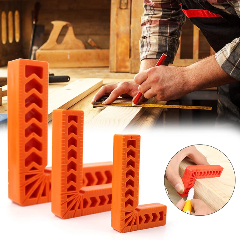

90degree L-shaped Auxiliary Jig 120x120mm Square Right Angle Protractor Corrosion-resistant Clip Carpenter Woodworking Tools