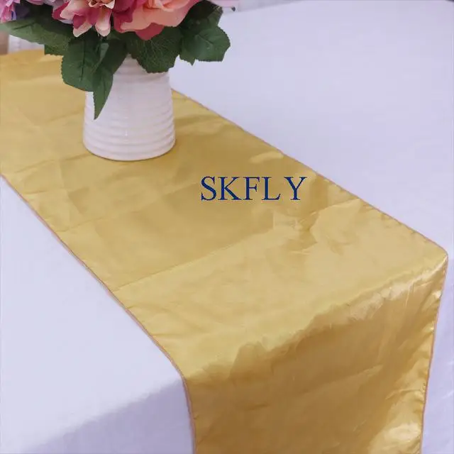 gold 20 день рождения, вечерние, свадебные, черные, королевские, синие, бордовые, красные румяна, розовые, шампанские, фиолетовые, желтые, серебристые, красные, атласная настольная дорожка - Цвет: gold