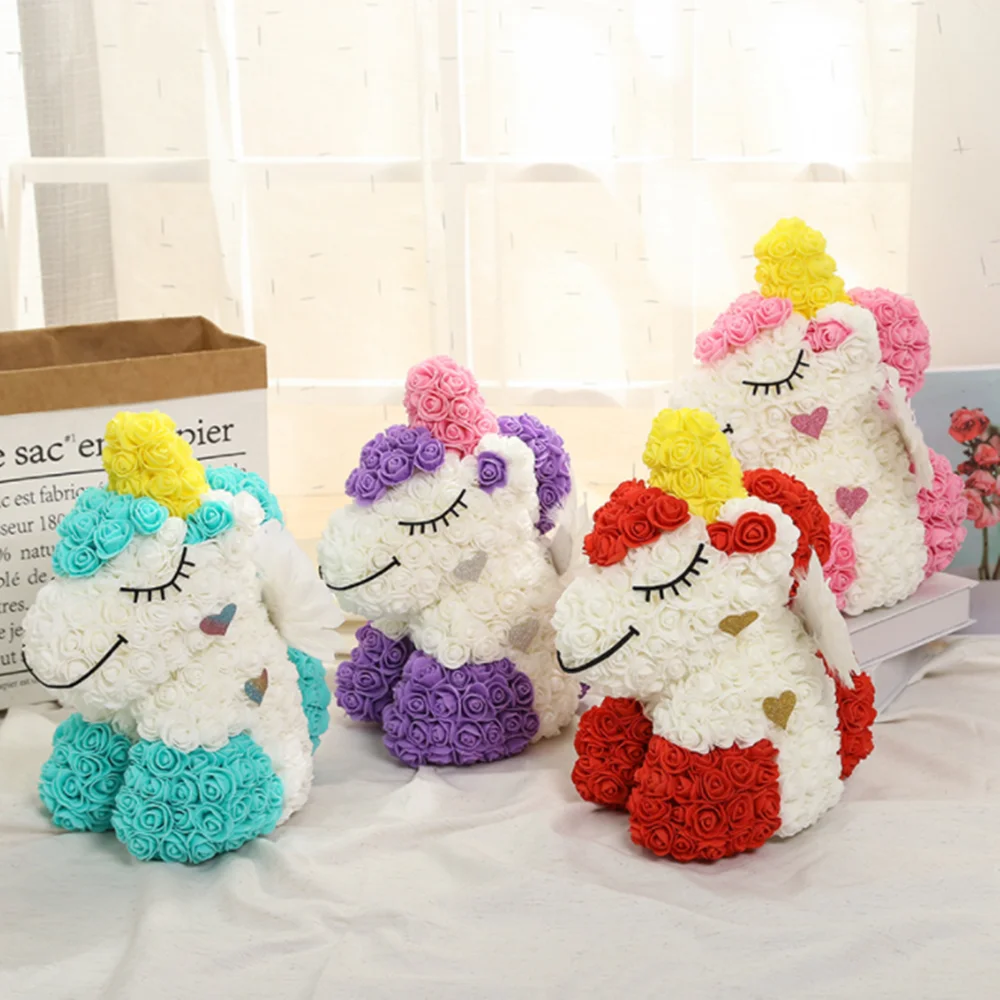 Горячая Распродажа 5 стилей милые розы единорог светодиодный в подарочной