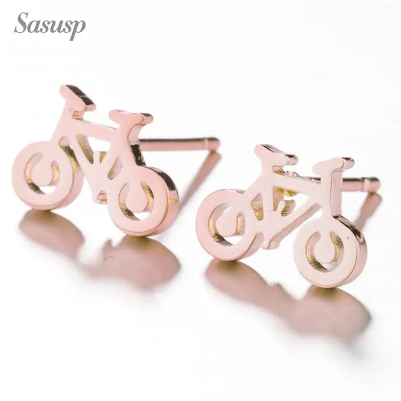 Sasusp панк маленькие черные велосипедные серьги для женщин мужчин уха ювелирные