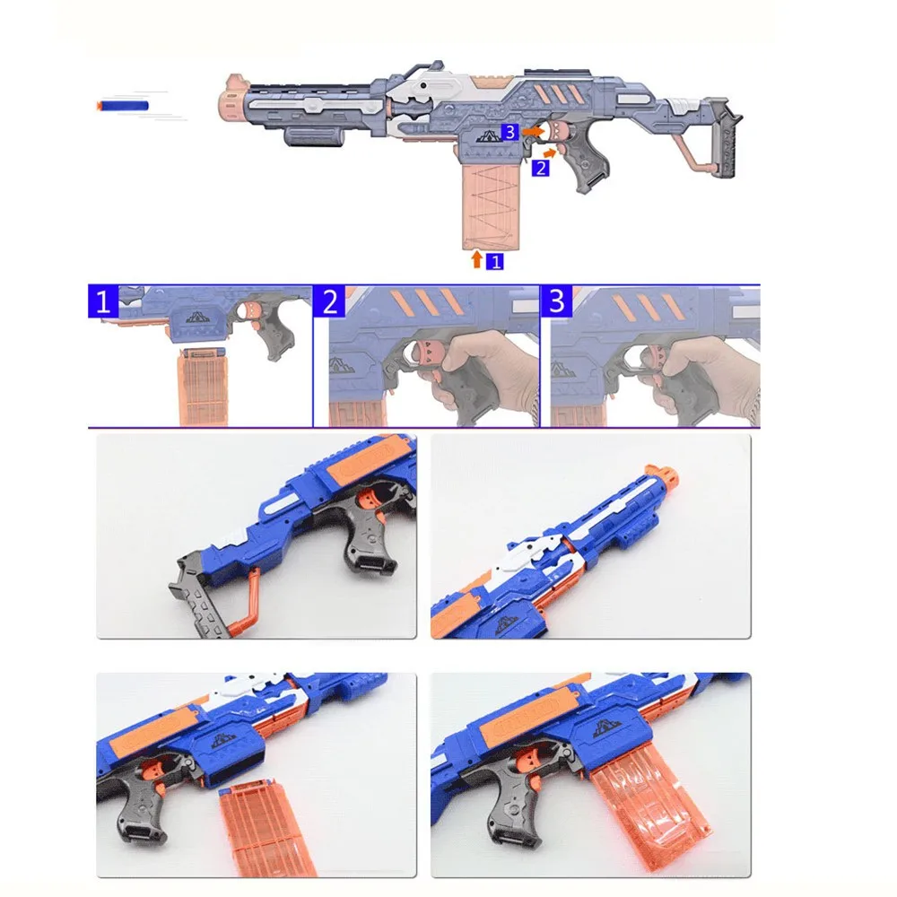 Электрический пистолет пулемет игрушечный комплект для NERF мягкий Rival элитная