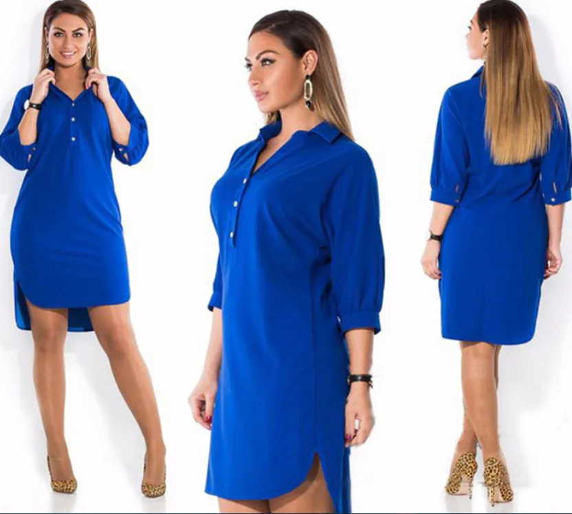 

Fashion women's dress blouse with irregular lapel slit plus size long sleeve blouse ladies tops