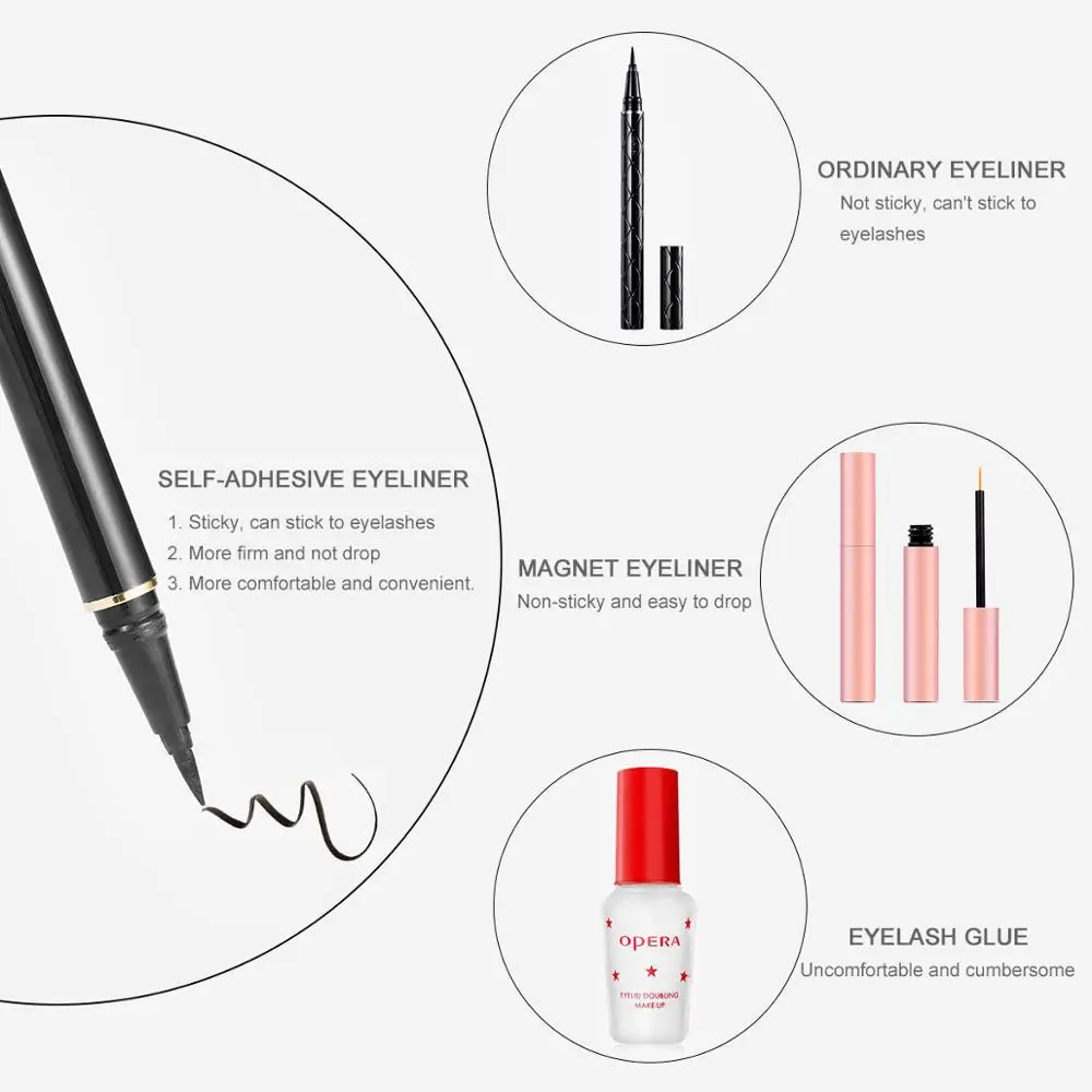 3 пары ресниц Набор для волшебного наращивания без клея легко носить натуральные