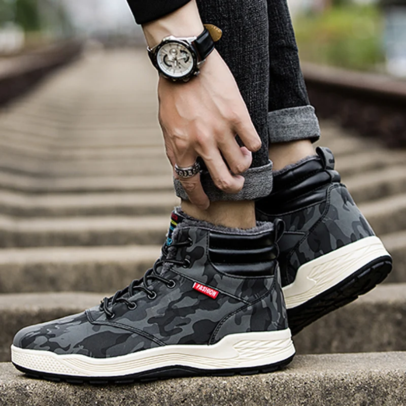 UPUPER/Модная зимняя мужская обувь теплая водонепроницаемая зимние кроссовки для