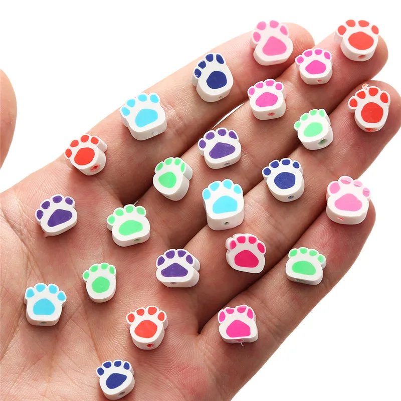 50 шт./лот разноцветные Круглые плоские бусины из полимерной глины с узором губ