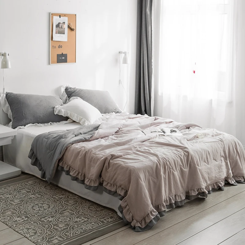 Однотонные стеганые одеяла летнее хлопковое покрывало для двуспальной кровати