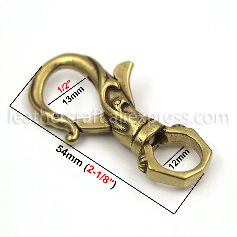 2pcs Solid Brass Flower Swivel Trigger Snap Hook Spring Gate Clasps Clips Leather Belt Pet Leash Bag Strap Webbing Keychain | Дом и сад