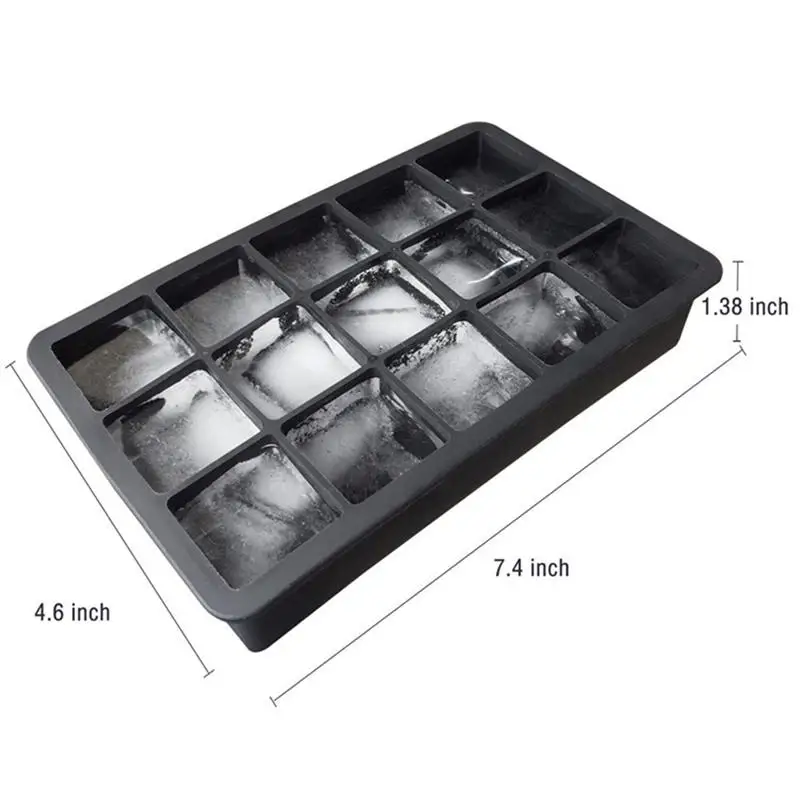 

Silicone Ice Cube Maker 15-Cavity DIY Ice Maker Ice Cube Trays Molds For Ice Candy Cake Pudding Chocolate Whiskey Molds Tool