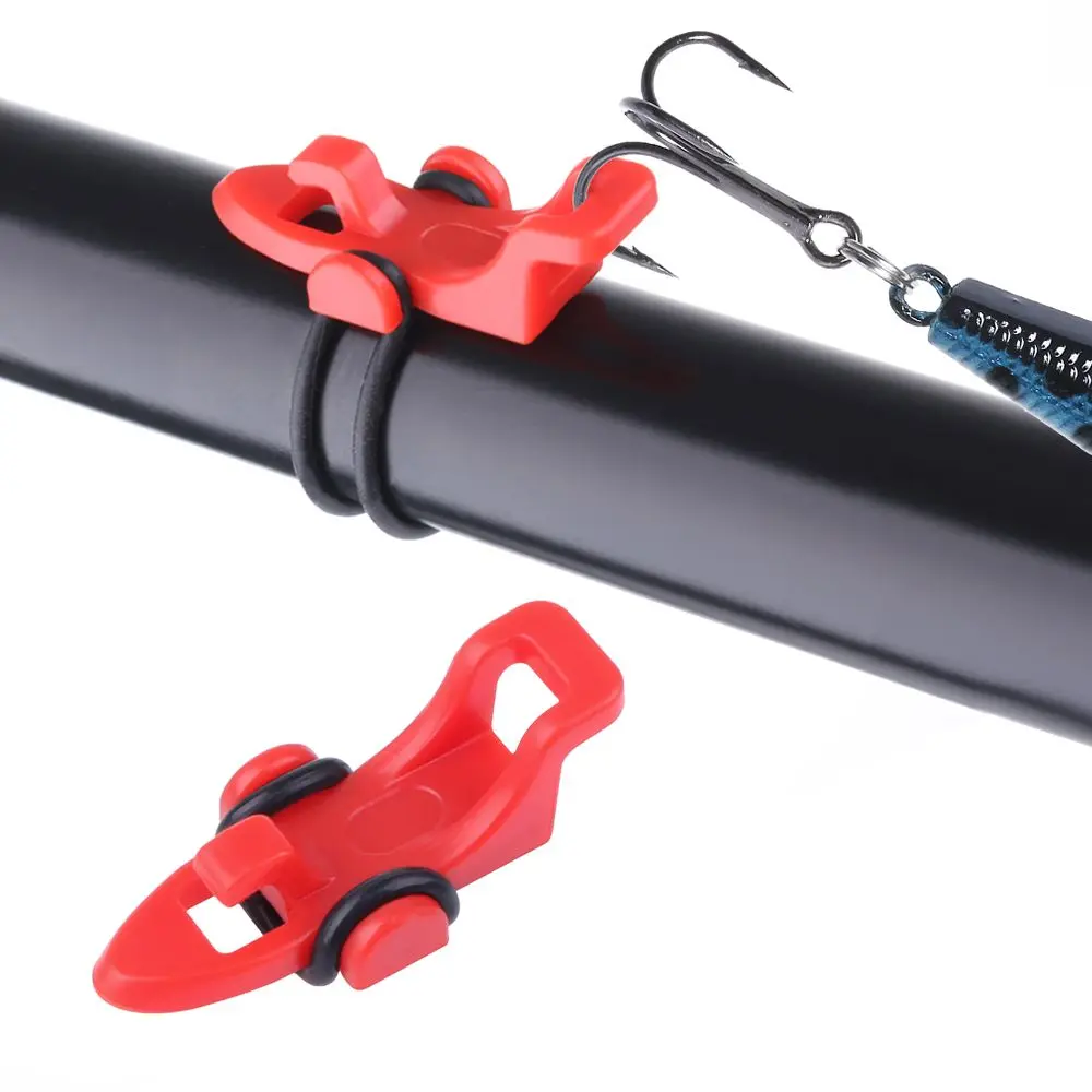 

1Set Plastic Fishing Hook Secure Keeper Holder with 3 Rubber Rings For Fishing Gear Fishing Rod Tool Lure Accessories