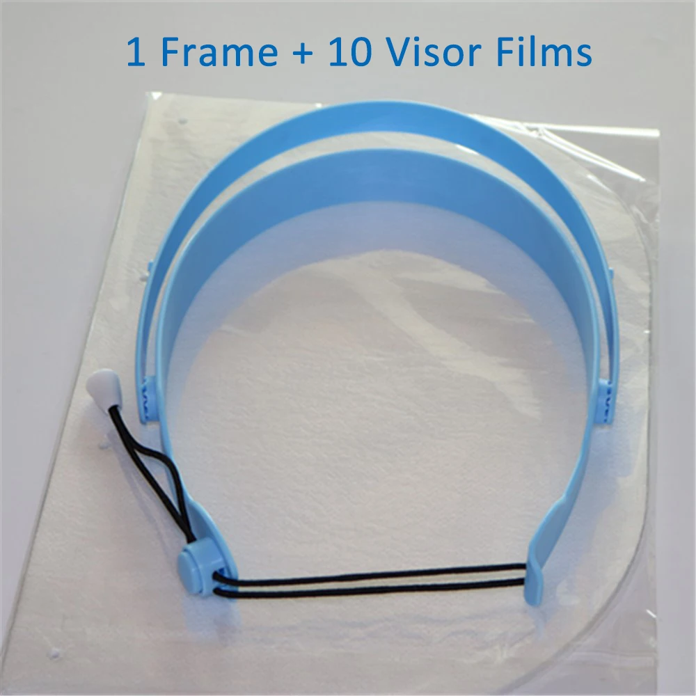 1 комплект защита для лица стоматолога зубов съемная рамка 10 пленок козырька