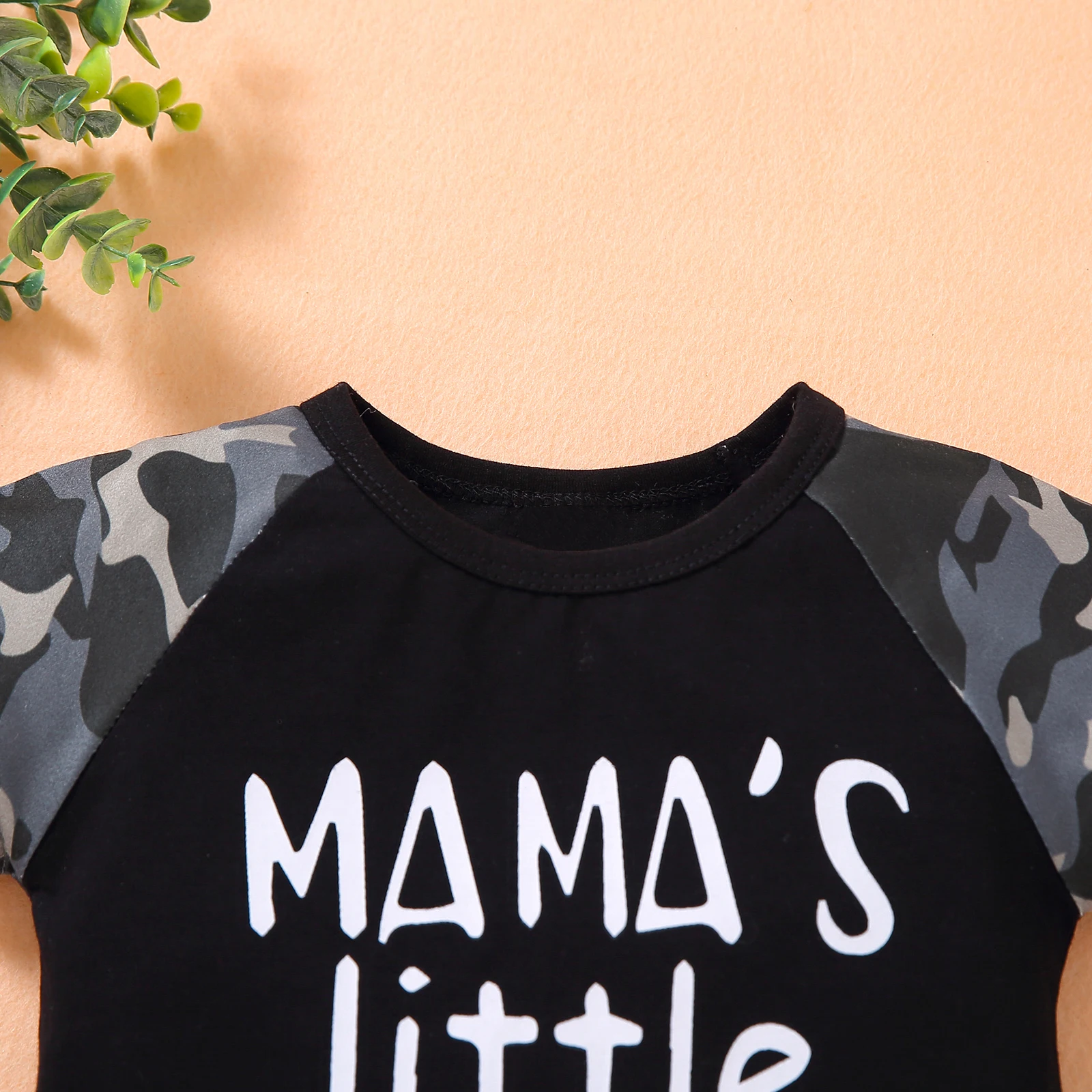 

Summer Baby Boys Clothes Sets 2pcs Letter Camouflage Patchwork Short Sleeve T Shirts Tops Shorts 0-3Y