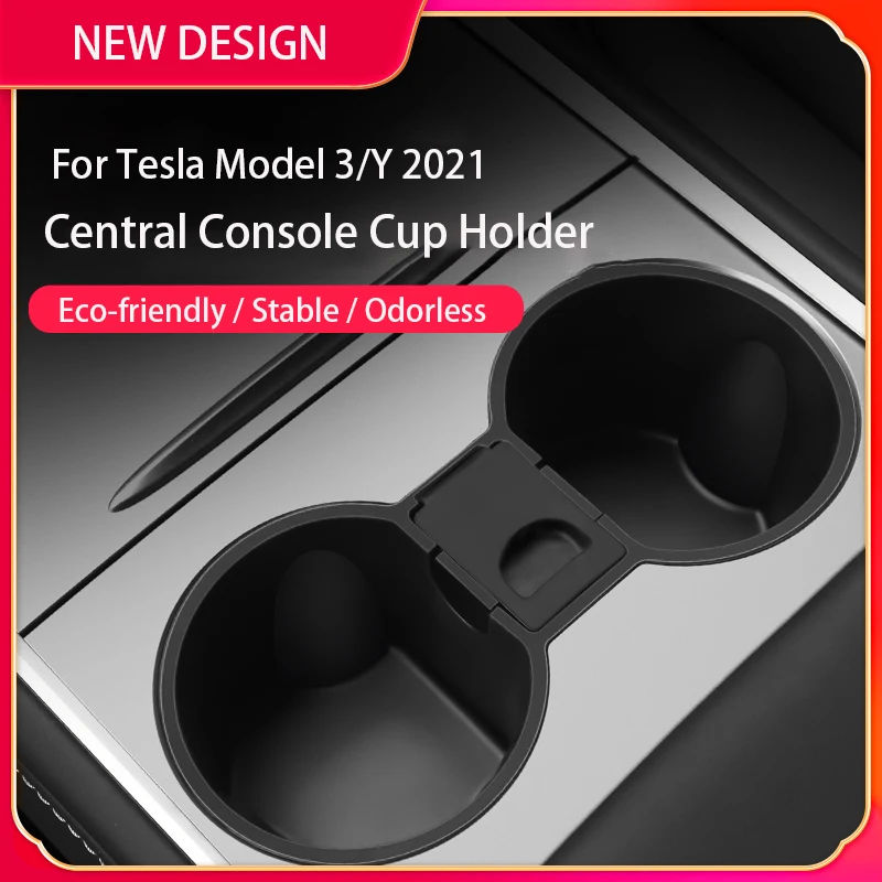 

Car Cup Holder for Tesla Model 3 2021 Silicone Car Interior Accessories Slot Slip Cup Limiter for Tesla Model Y Dropshipping