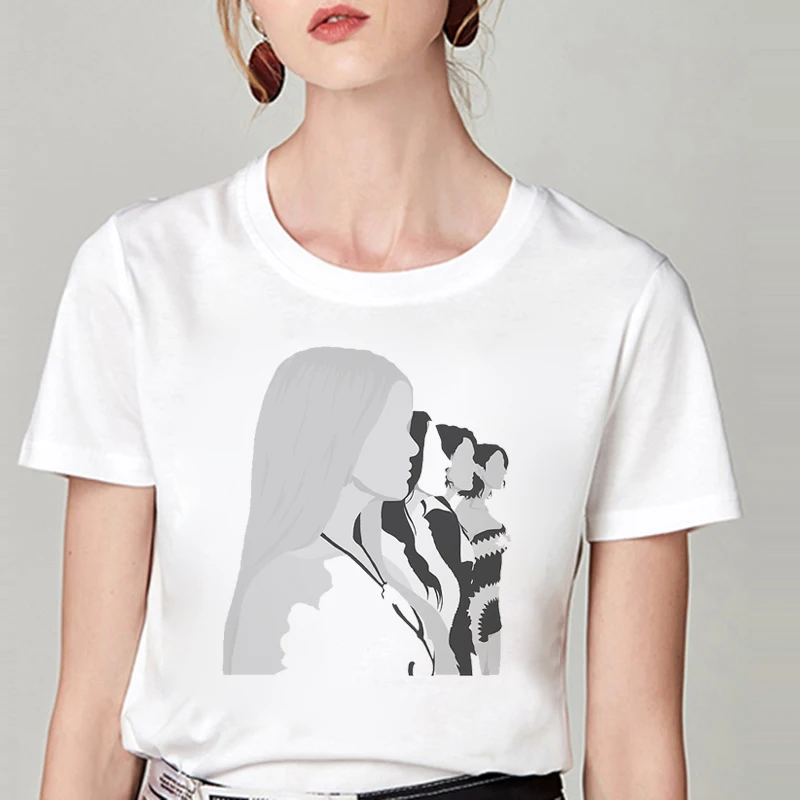 

2021 Fashion Hight Women Print Graphic Tee Ladies Harajuku Short Sleeve Round Neck Vintage Casual Loose Female T-shirts