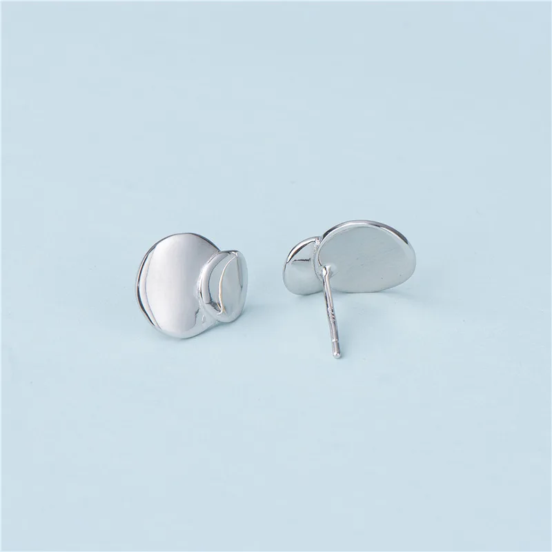 

Sodrov S925 Sterling Silver Geometric Circle Earrings Temperament Round Buckle Earrings Silver Jewelry Stud Earrings