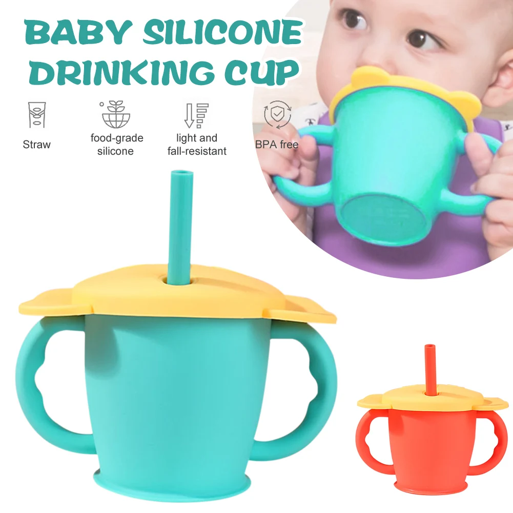 Лидер продаж соломенная чашка для малышей самостоятельного питья силиконовая