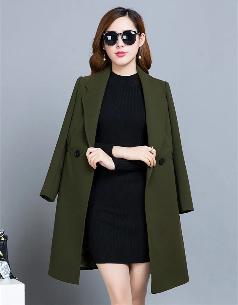 

Spring 2020 Autumn Trench Coat Women's Windbreaker Coats Lady Casual Slim Mid-long Coat Plus Size Women Clothing