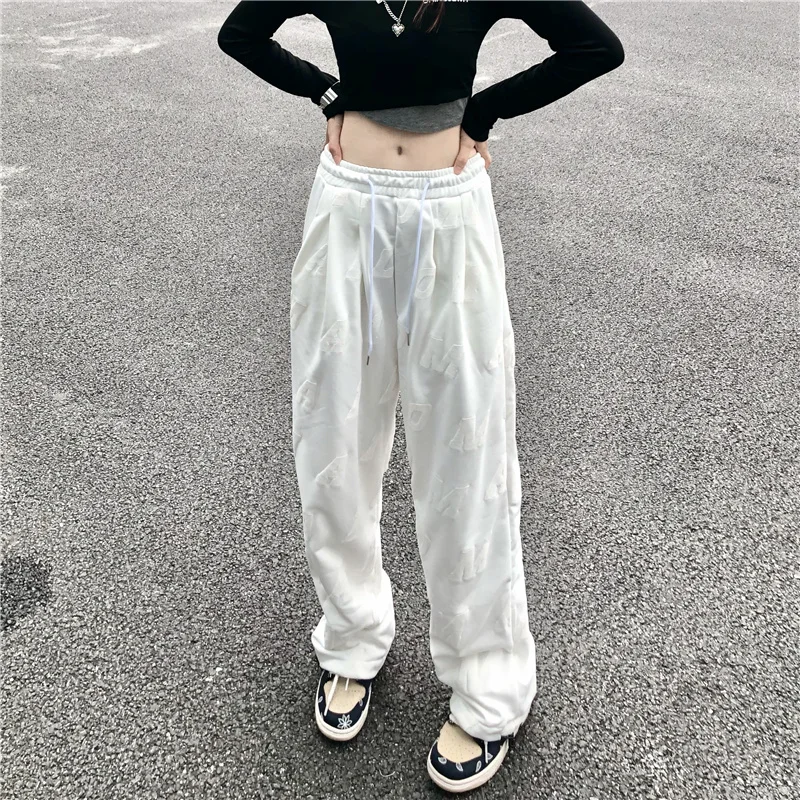 

Baggy Harajuku Sweatpants Women 2022 Fashion Oversize Letter Print Balck Trousers Female Joggers Sports Pants Loose Streetwear