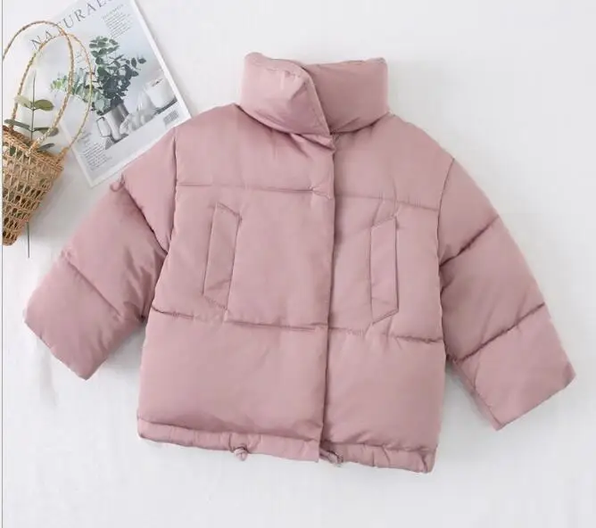 pink Осенне-зимнее пальто с хлопковой подкладкой для маленьких девочек Детская куртка с длинными рукавами Детская школьная теплая верхняя одежда для мальчиков, детская одежда - Цвет: pink