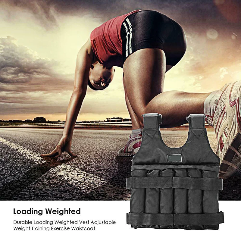 

20kg 50kg Loading Weight Vest For Boxing Weight Training Workout Adjustable Waistcoat Jacket Sand Clothing Fitness Gym Equipment