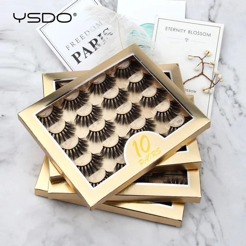 

YSDO 10 pairs natural 3d mink lashes fluffy dramatic false eyelash extension faux cilios maquiagem makeup thick mink eyelashes