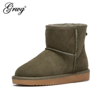 new arrival genuine leather australia classic women snow boots womens cow leather ankle boots plus size winter women shoes