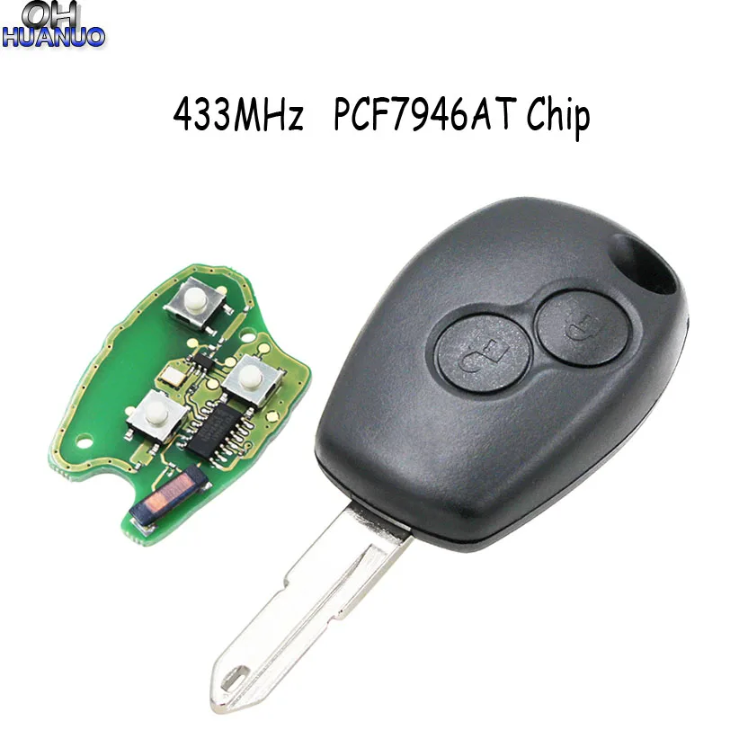 Новый Интеллектуальный дистанционный ключ с 2 кнопками 433 МГц чип PCF7946AT для Renault