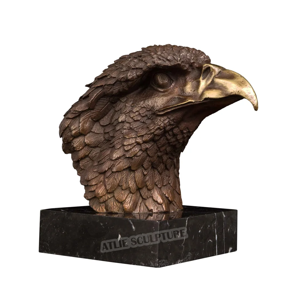 Статуэтка Голова Орла настоящая бронзовая Сокол ястреб скульптура животное