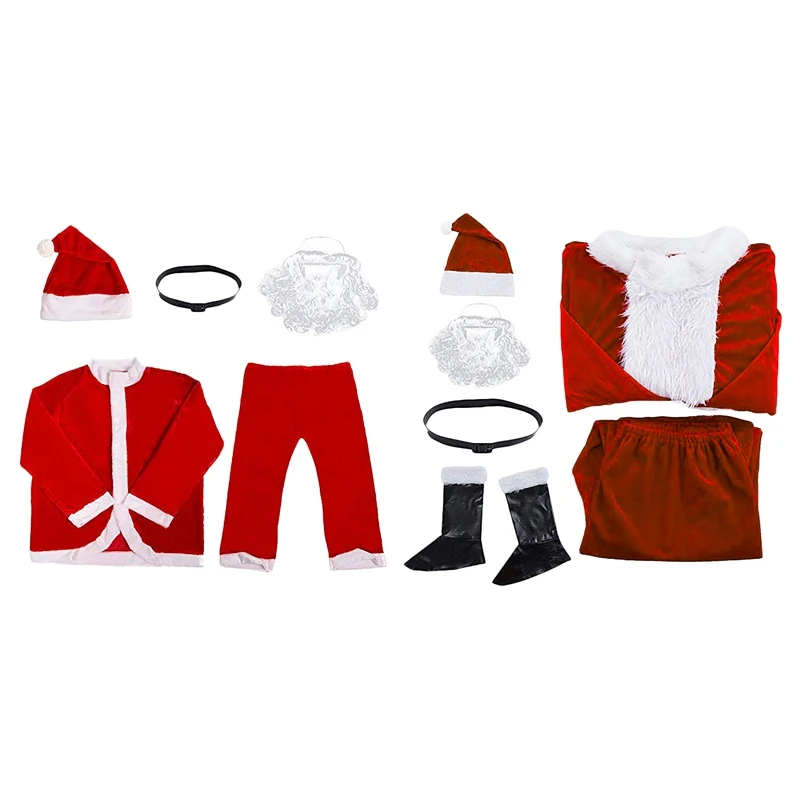 

Santa Claus Costume Christmas Santa Suit Gold Velvet Santa Suits for Adults Santa Costume for Christmas Crafts