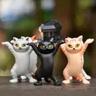 Миниатюрные куклы-кошки из ПВХ, фигурки животных, Креативные украшения ручной работы, аксессуары для украшения дома, домашний декор