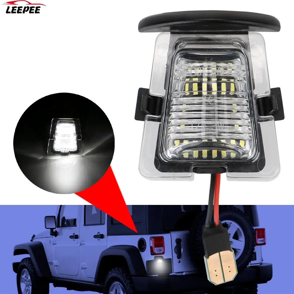 

Car License Light for Jeep Wrangler JK JKU 2007-2018 Auto Accessories LED Number License Plate Light White