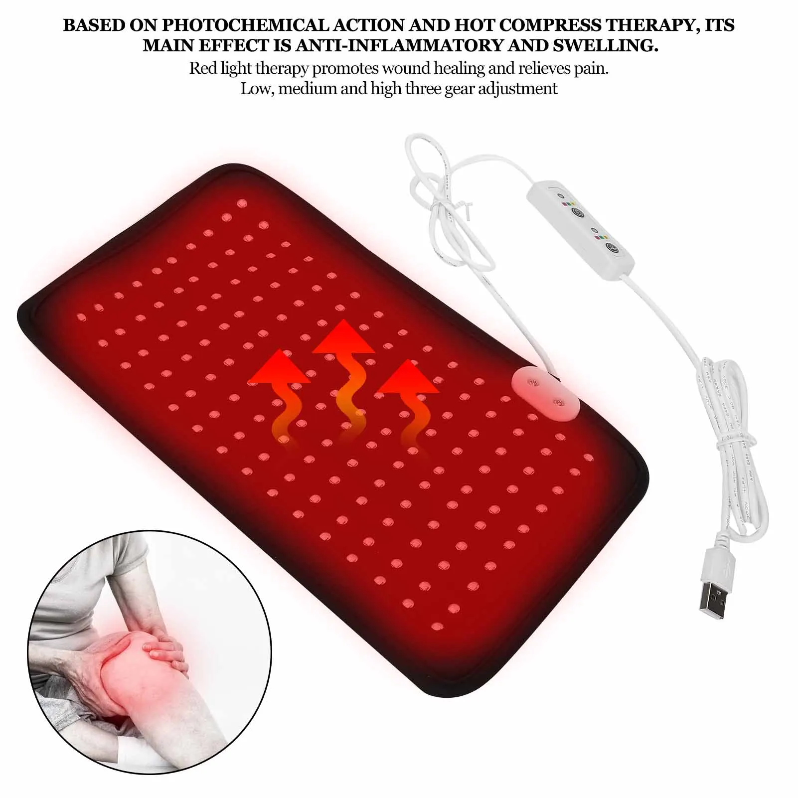 Beli Alat Terapi Lampu Merah Lutut Bantalan Pemanas Inframerah Dekat Penghilang Rasa Sakit Untuk Perawatan Kaki Arthritis Pijat Kesehatan Perlindungan Hangat
