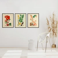 vintage french plant print set jean th%c3%a9odore descourtilz mural three sets of gicl%c3%a9e print french illustration decorative poste