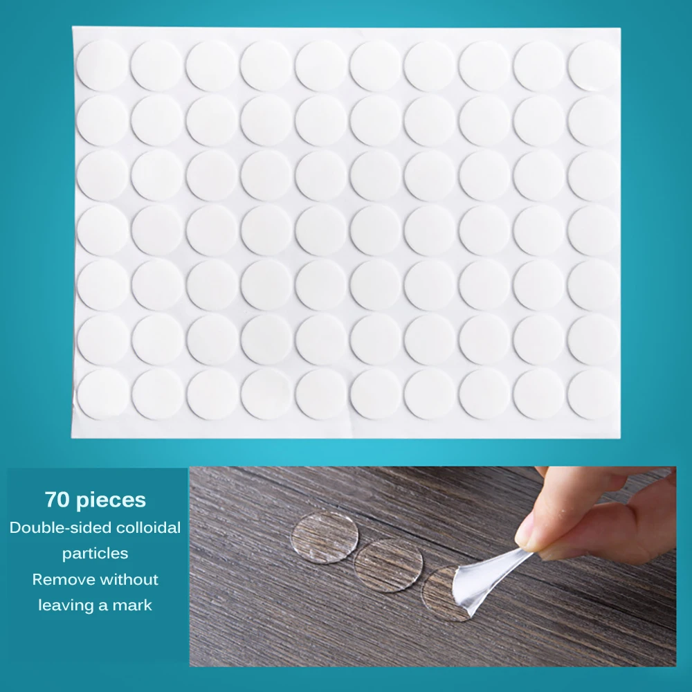 Acrylic Double-Sided Adhesive Gripping Anti Slip Gel Pads Sticker Sticky Reusable Multi-Function Nano Magic Tape 70Pcs