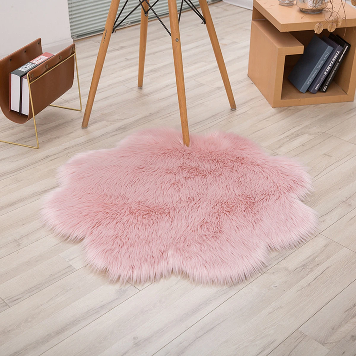 Flower Shape Fluffy Rugs Anti-Skid Shaggy Area Rug Dining Room Carpet Soft Floor Mat Home Bedroom | Дом и сад