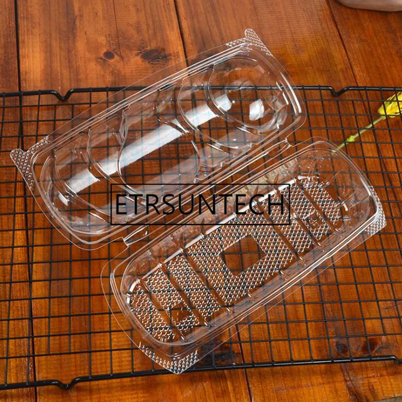 200pcs Plastic Bread Baking Package Boxes Hot Dog Transparent Blister Box Food Packaging Box images - 6