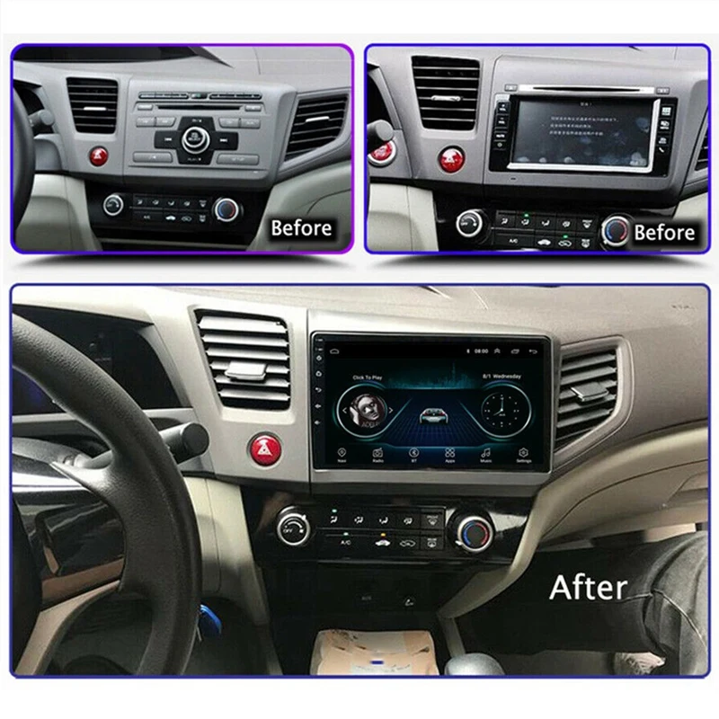 Автомобильный MP5-плеер 2DIN 9 дюймов GPS-радио Bluetooth Wi-Fi стерео FM для Honda Civic 2012-2015 Android 1