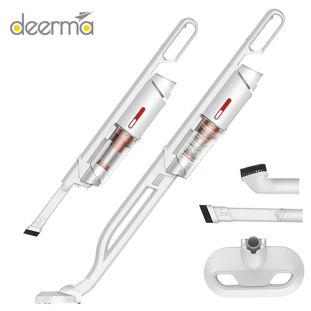White Deerma VC10 бытовой вертикальный беспроводной пылесос с 7 кПа супер всасывающий низкий уровень шума для домашнего автомобиля пылесос - Цвет: White
