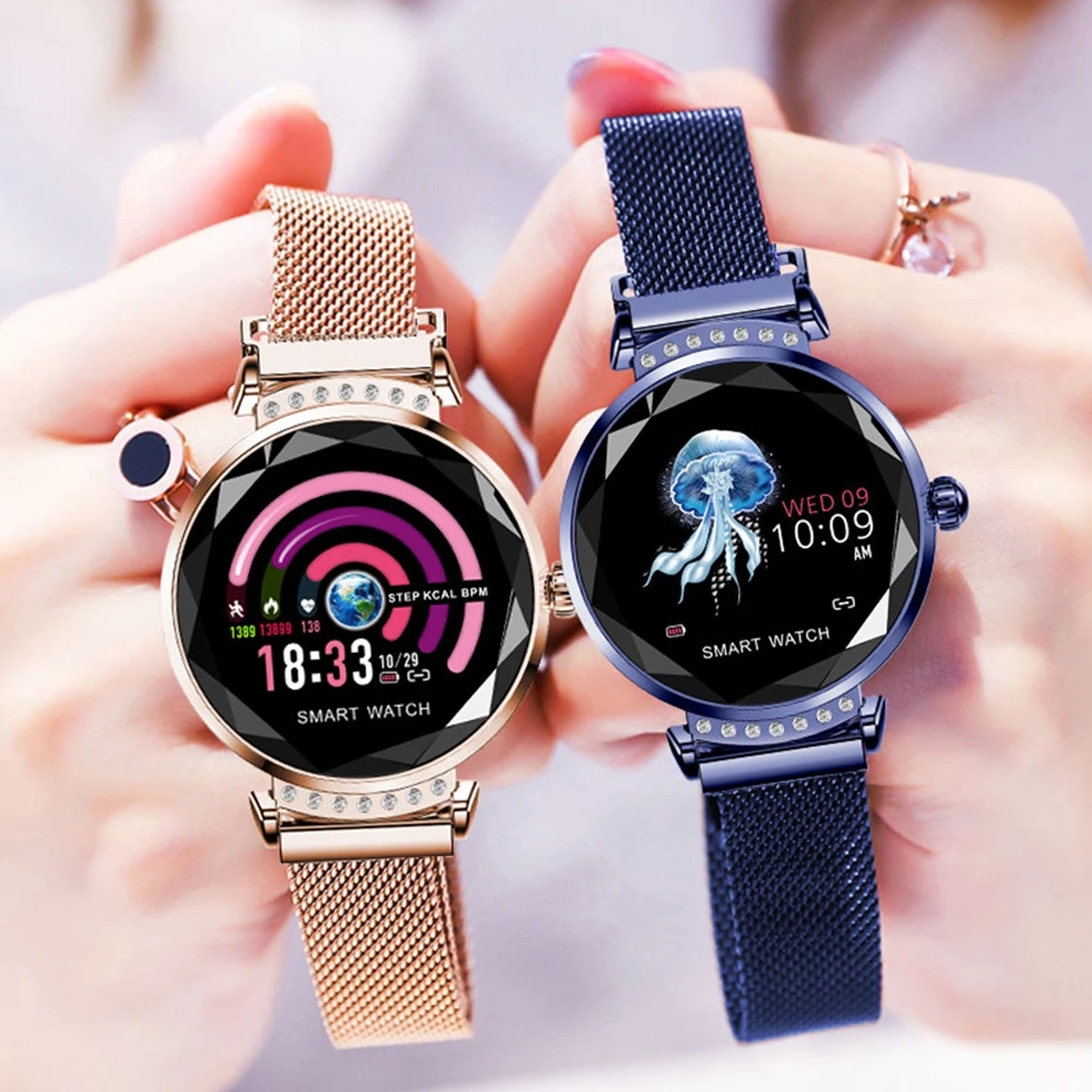 H2 водонепроницаемые женские Смарт-часы модные с пульсометром фитнес-трекер часы