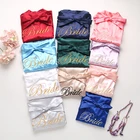 Халат-кимоно для невесты и подружки невесты, пикантная Ночная мини-рубашка для сна, китайская женская одежда для сна из искусственного шелка с вышивкой