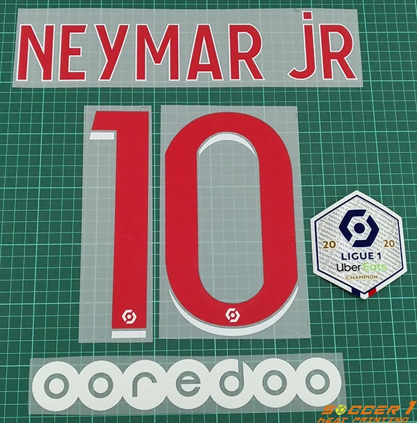 2020 21 NEYMAR JR #10 MBAPPE #7 Набор домашних номеров + патч чемпиона Лиги 1 спонсор|Заплатки| |