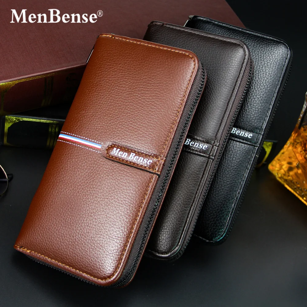 

Fashion Long Zipper Wallet Mens Money Purse Coin Bag Lychee Pattern Men Wallet Card Holder Youth Male Clutch Money Purses