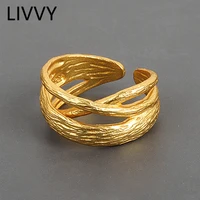 livvy silver color simple fashion layers line ring for women open finger ring jewelry gifts 2021 trend
